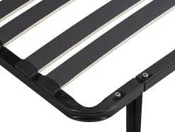 Sommier cadre à lattes 160 x 200 cm - 2 x 15 lattes - 3 zones soutien lombaire renforcé - Avec pied - Noir - CERRISI de YSMÉE