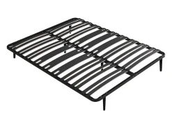 Sommier cadre à lattes 160 x 200 cm - 2 x 15 lattes - 3 zones soutien lombaire renforcé - Avec pied - Noir - CERRISI de YSMÉE