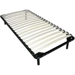 Sommier cadre à lattes 90 x 190 cm - 19 lattes - Avec pieds- Noir - KALISTA de YSMÉE