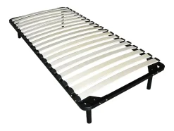 Sommier cadre à lattes 90 x 190 cm - 19 lattes - Avec pieds- Noir - KALISTA de YSMÉE