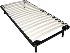 Sommier cadre à lattes 90 x 190 cm - 19 lattes - Avec pieds- Noir - KALISTA de YSMÉE