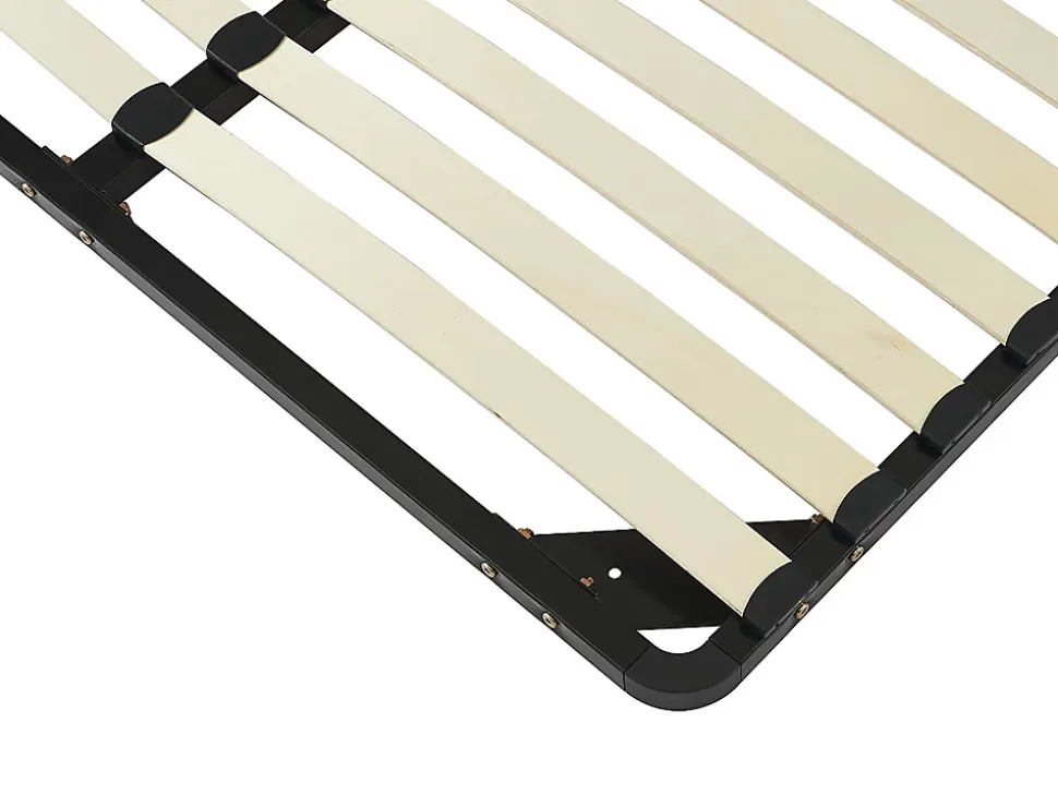 Sommier cadre à lattes 160 x 200 cm - 2x19 lattes - Avec pieds - Noir - KALISTA de YSMÉE