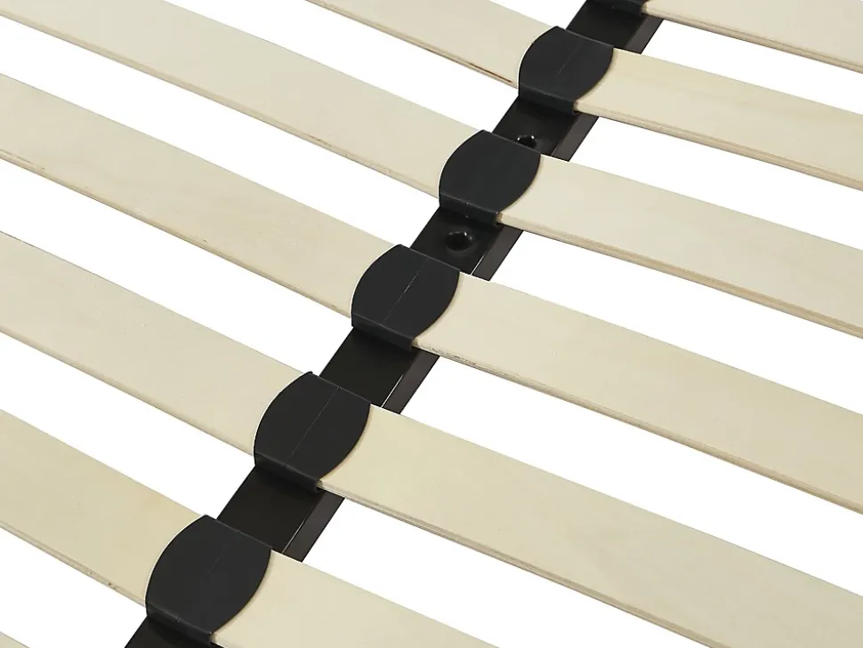 Sommier cadre à lattes 160 x 200 cm - 2x19 lattes - Avec pieds - Noir - KALISTA de YSMÉE