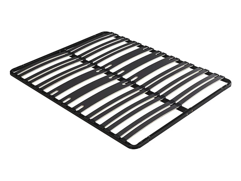 Sommier cadre à lattes 140 x 190 cm - 2 x 15 lattes - 3 zones soutien lombaire renforcé - Sans pied - Noir - CERRISI de YSMÉE