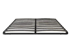 Sommier cadre à lattes 140 x 190 cm - 2 x 15 lattes - 3 zones soutien lombaire renforcé - Sans pied - Noir - CERRISI de YSMÉE
