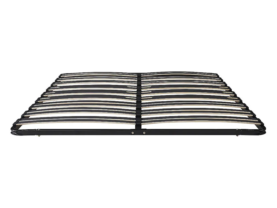 Sommier cadre à lattes 140 x 190 cm - 2 x 15 lattes - 3 zones soutien lombaire renforcé - Sans pied - Noir - CERRISI de YSMÉE