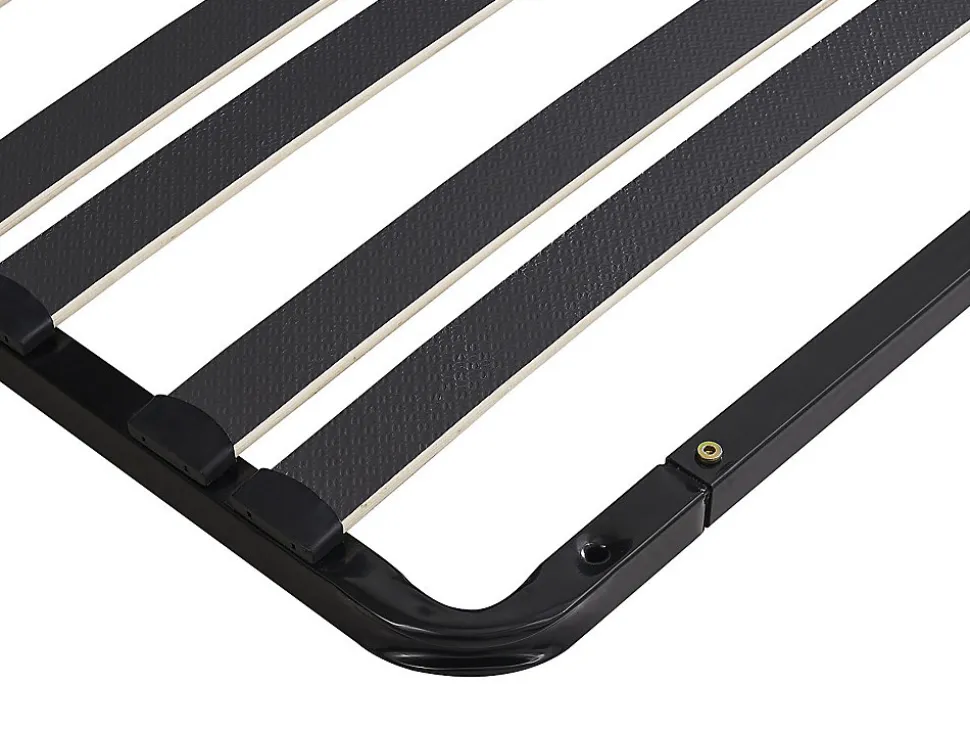 Sommier cadre à lattes 140 x 190 cm - 2 x 15 lattes - 3 zones soutien lombaire renforcé - Sans pied - Noir - CERRISI de YSMÉE