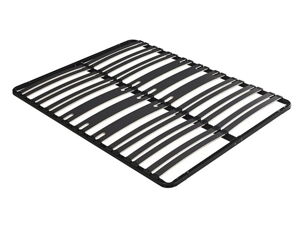 Sommier cadre à lattes 140 x 190 cm - 2 x 15 lattes - 3 zones soutien lombaire renforcé - Sans pied - Noir - CERRISI de YSMÉE