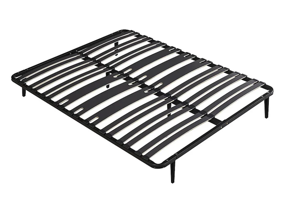 Sommier cadre à lattes 140 x 190 cm - 2 x 15 lattes - 3 zones soutien lombaire renforcé - Avec pied - Noir - CERRISI de YSMÉE