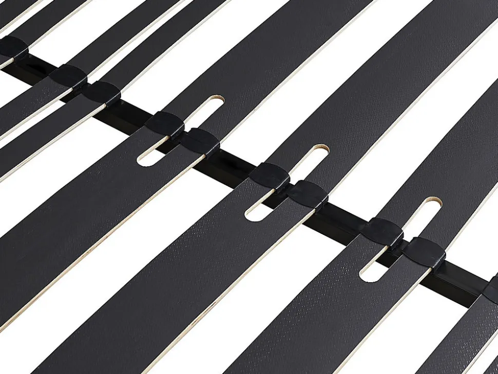 Sommier cadre à lattes 140 x 190 cm - 2 x 15 lattes - 3 zones soutien lombaire renforcé - Avec pied - Noir - CERRISI de YSMÉE