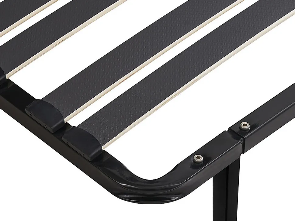 Sommier cadre à lattes 140 x 190 cm - 2 x 15 lattes - 3 zones soutien lombaire renforcé - Avec pied - Noir - CERRISI de YSMÉE