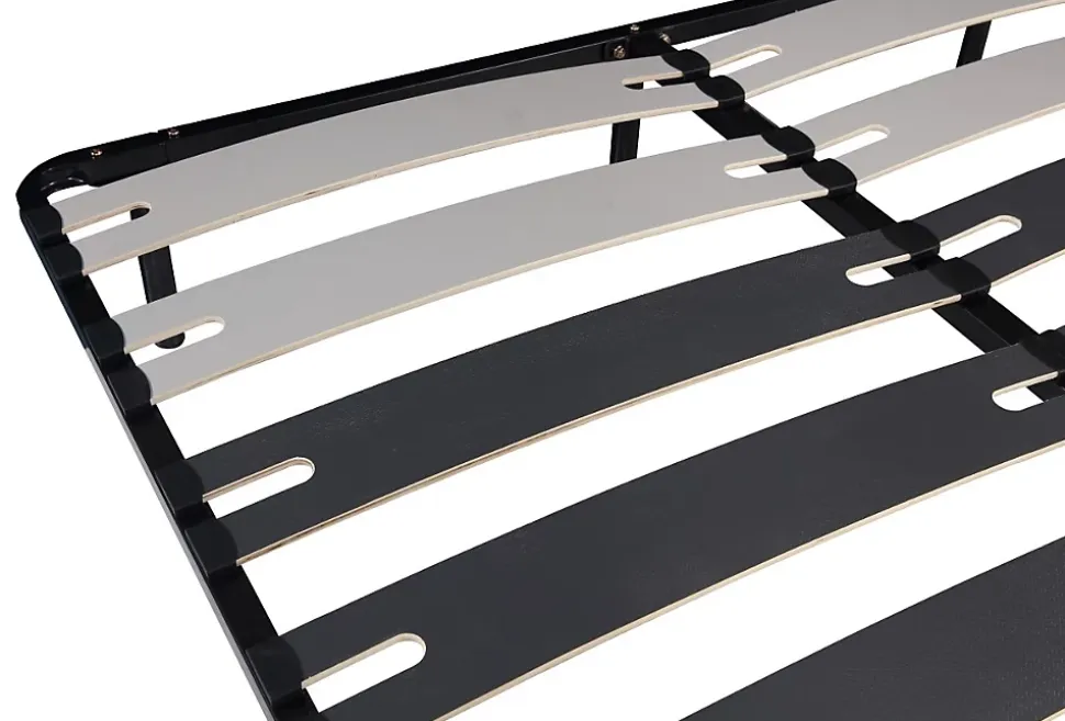 Sommier Cadre à Lattes Metal 120x200 cm - 29 cm - 9 Larges Lattes de 12,5 cm - Épaisseur 1,2 mm - Solide et Confortable - Cadre à