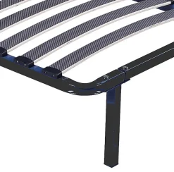Sommier Cadre à lattes Renforcé 140x190 cm - Compatible avec tous matelas - Soutien réglable - 17 lattes en 9mm - Structure métal
