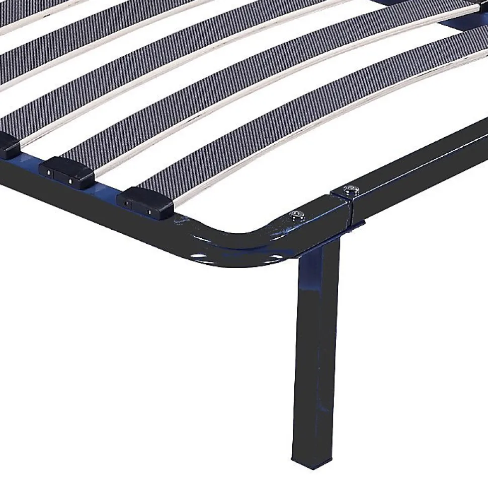 Sommier Cadre à lattes Renforcé 140x190 cm - Compatible avec tous matelas - Soutien réglable - 17 lattes en 9mm - Structure métal