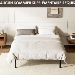 Sommier cadre à lattes 140x190 cm, 2x14 rangs