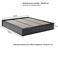 SOMMIER COFFRE 140 WEBER INDUSTRIES TORINO-1620-NOIR