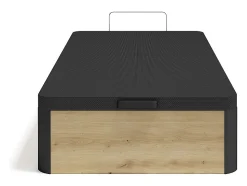 Sommier coffre 90 x 190 cm - Naturel clair et noir - NAMOSI de YSMÉE