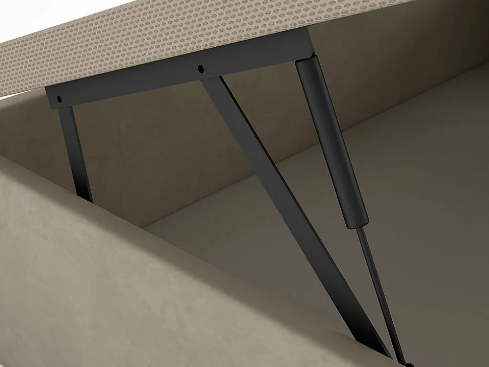 Sommier coffre 160 x 200 cm - Tissu beige - CENOVAS de YSMÉE