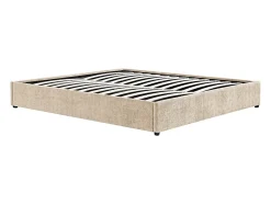 Sommier coffre 160 x 200 cm en tissu texturé - Beige - FIRMEO de YSMÉE