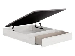 Sommier coffre avec tiroir 140 x 190 cm - Blanc - HESTIA de YSMÉE