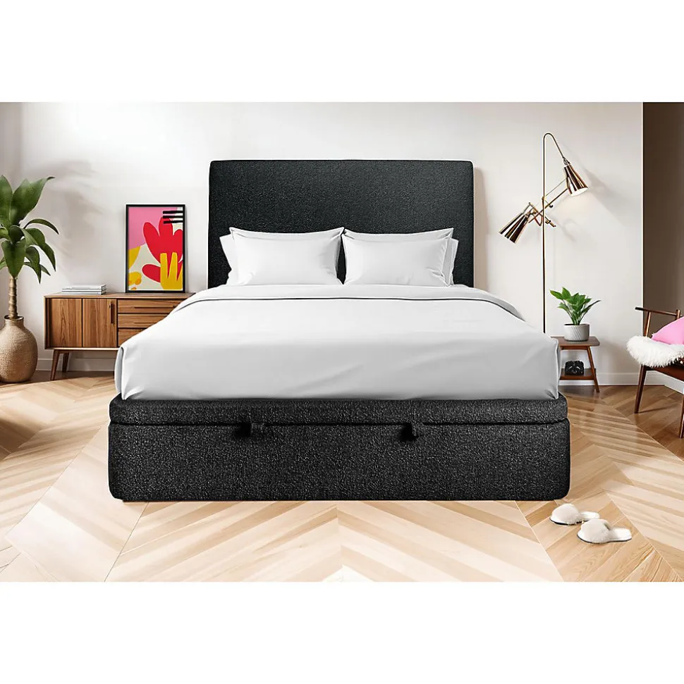 Sommier Coffre Bouclette Noir 140x200 H39cm