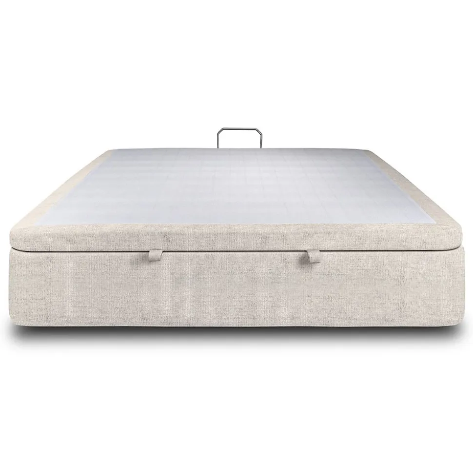 Sommier Coffre Tissu Beige clair 160x200 H39cm