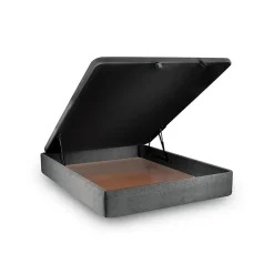 Sommier Coffre Tissu Gris anthracite 140x190 H39cm