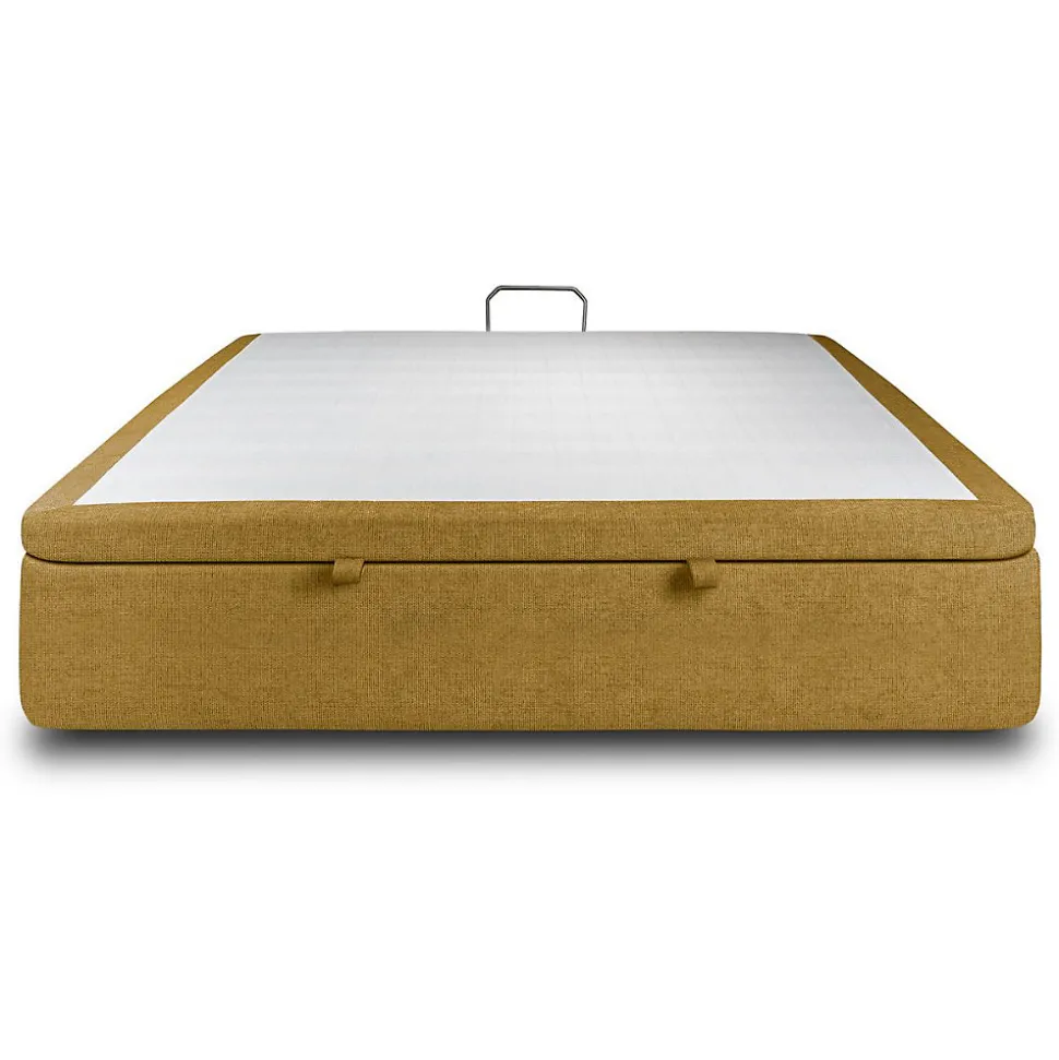 Sommier Coffre Tissu Jaune 140x200 H39cm