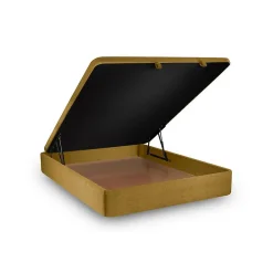 Sommier Coffre Tissu Jaune 140x200 H39cm