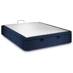 Sommier Coffre Velours Bleu 200x200 H39cm