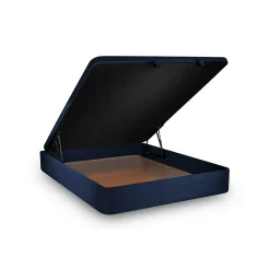 Sommier Coffre Velours Bleu 200x200 H39cm