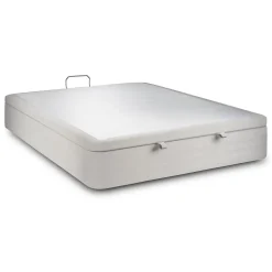 Sommier Coffre Velours Gris clair 180x200 H39cm