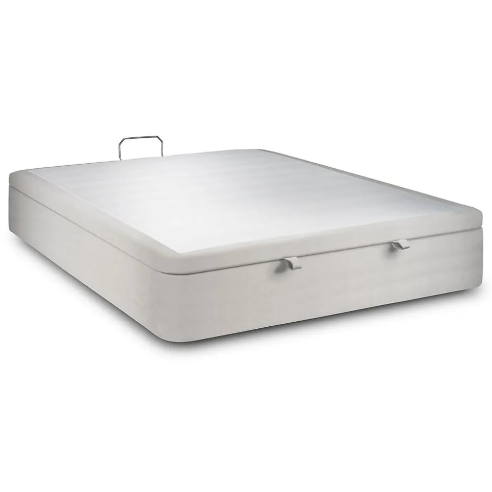 Sommier Coffre Velours Gris clair 180x200 H39cm