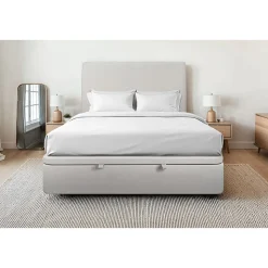 Sommier Coffre Velours Gris clair 180x200 H39cm