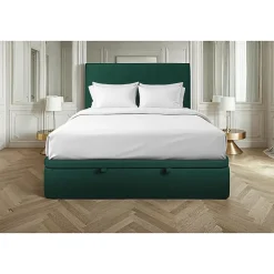 Sommier Coffre Velours Vert 140x190 H39cm