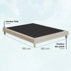 Sommier déco tapissier 140x190