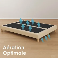 Sommier déco tapissier 2x90x200