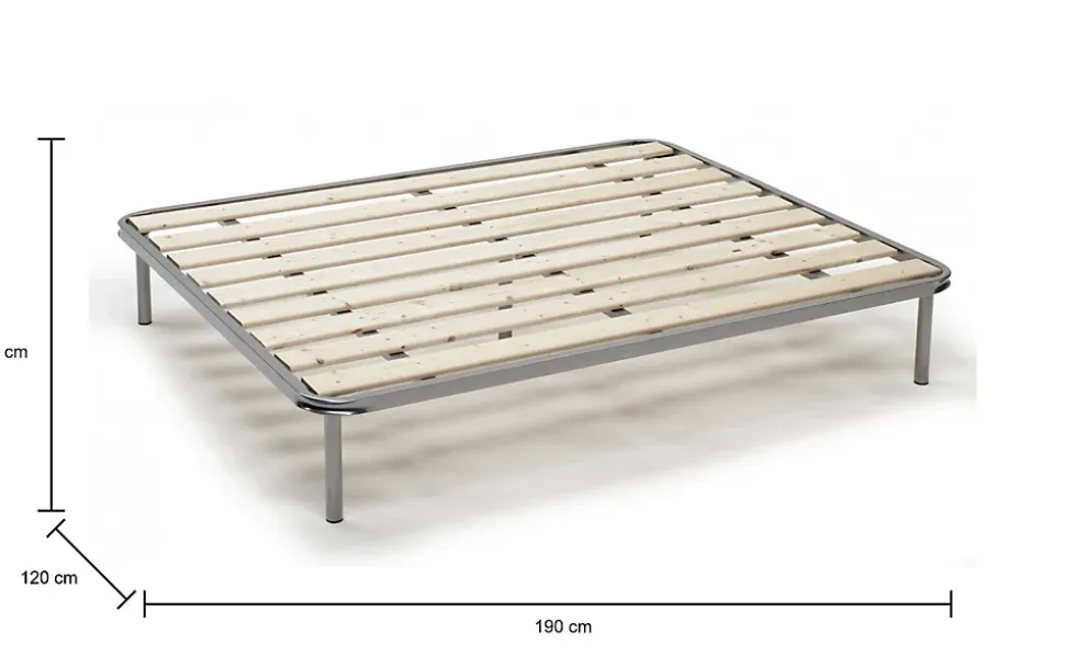 Sommier double Adeena, Sommier orthopédique à lattes rabotées, 100% Made in Italy, 120x190h31 cm