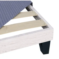 Sommier en bois Tapissier Kit 140x190 cm Coloris Gris ciment Livré en kit