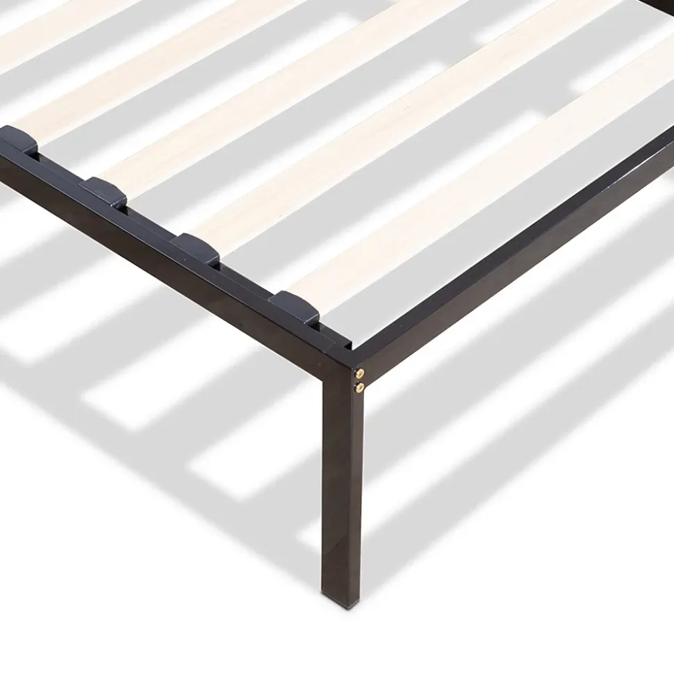 Sommier en métal avec tête de lit Quiétude 140x190 cm Livré en kit