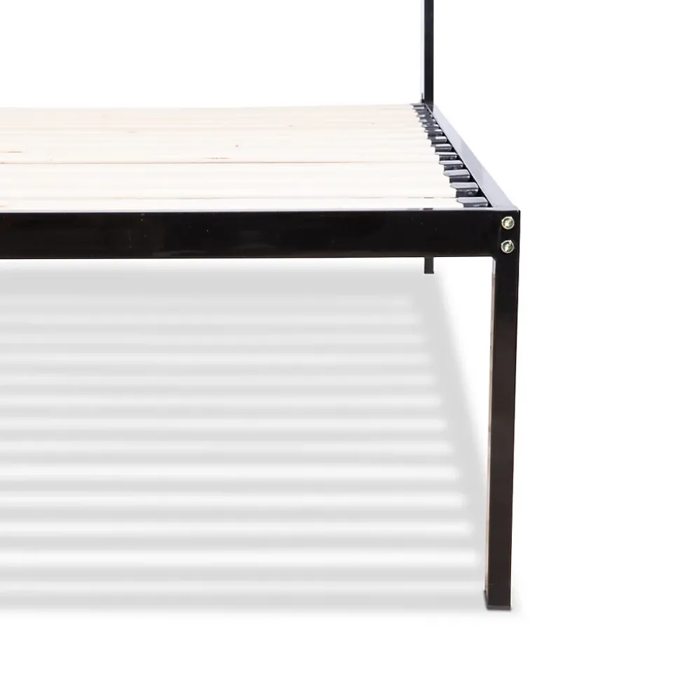 Sommier en métal avec tête de lit Quiétude 140x190 cm Livré en kit