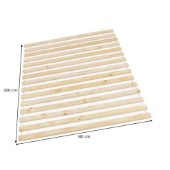 Sommier en pin massif, 15 lattes sans cadre, couchage 140 x 200 cm