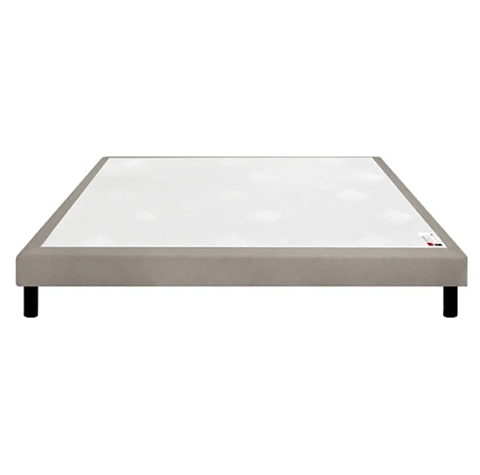 Sommier Epeda CONFORT FERME DECO NATURE 100x200 Tissu gris foncé Lattes