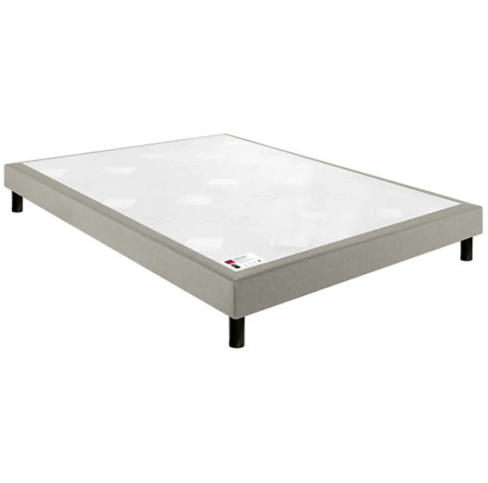 Sommier Epeda CONFORT FERME DECO NATURE 100x200 Tissu gris foncé Lattes