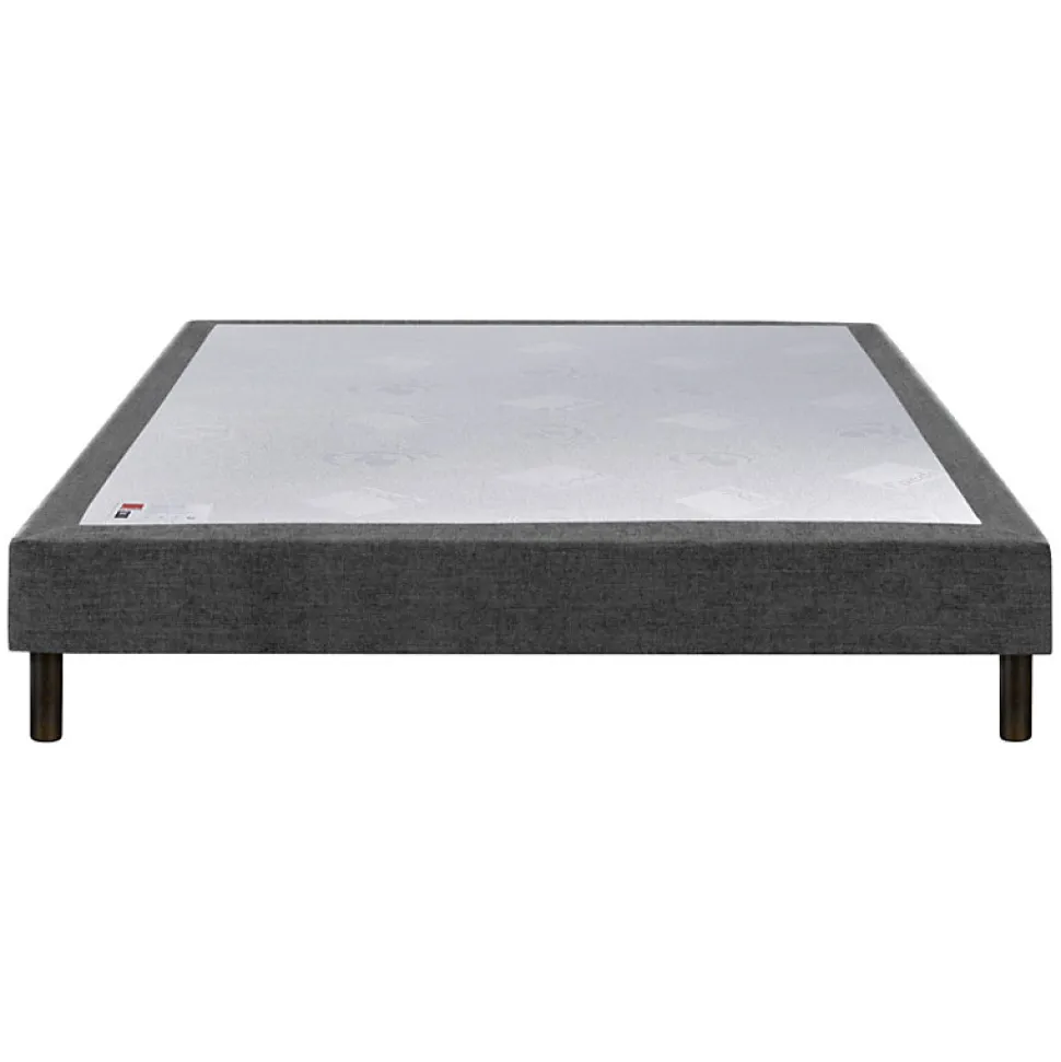 Sommier Epeda CONFORT MEDIUM DECO NATURE 180x200 Tissu gris foncé Lattes