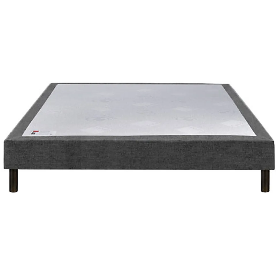 Sommier Epeda CONFORT MEDIUM DECO NATURE 200x200 Tissu gris foncé Lattes