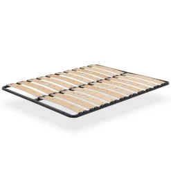 Sommier Ergonomique à Lattes Larges Et Flexibles En Bois De Bouleau 200x200 Cm Sans Pieds