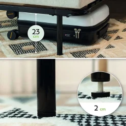 Sommier Ergonomique à Lattes Larges Et Flexibles En Bois De Bouleau 160x200 Cm Avec Pieds