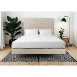 Sommier Kit Tissu Beige brun 135x190 H29cm