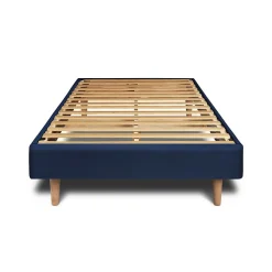 Sommier Kit Velours Bleu 90x200 H29cm